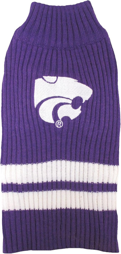 Pets First NCAA Kansas State Wildcats Dog Sweater, Size Medium. Warm & Cozy Knit Pet Sweater with NCAA Team Logo, Best Puppy Sweater for Large & Small Dogs