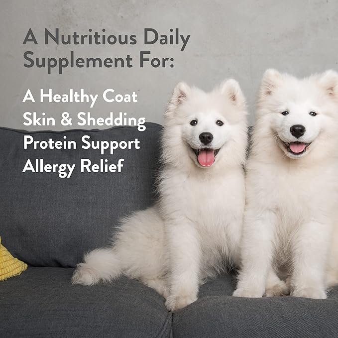 Green Gruff Soothe Dog Skin and Coat Supplement - Healthy Coat for Dogs, Dog Itching Skin Relief - Organic Dog Allergy Chews with Omega 3 - Made in USA - 24 Chews