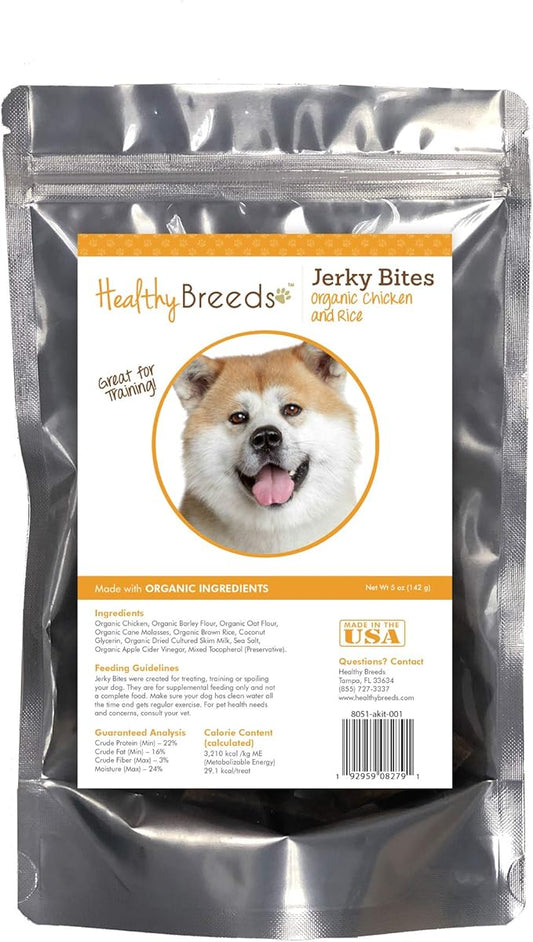 Healthy Breeds Akita Jerky Bites Chicken & Rice Recipe Dog Treats 5 oz