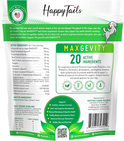 MAXGEVITY Digestive and Immune Support Meal Topper with Superfoods, Live Probiotics, Pre & Postbiotics, Digestive Enzymes, and Antioxidants, Up to 90-Day Supply