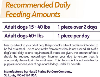 Dentalife Purina Plus Immune Support Chicken, Apple and Blueberry Flavor Large Dog Dental Chews, MP - 19 ct. Pouch