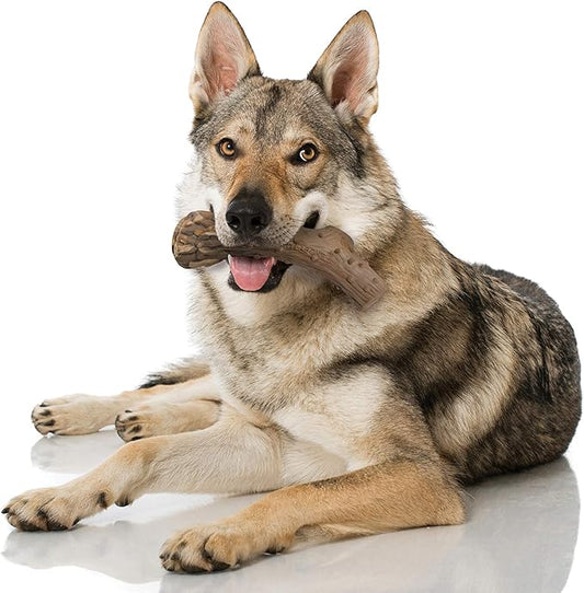 Nylabone Power Chew Antler Alternative Nylon Chew Toy for Dogs, Dog Toys for Aggressive Chewers, Venison Flavor, Large/Giant (1 Count)