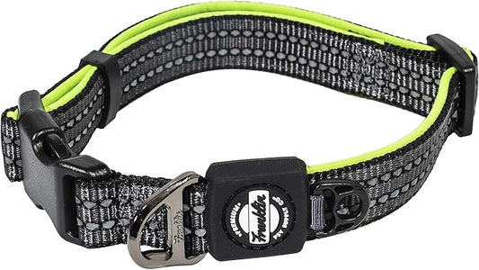 Nylon Dog Collar – Reflective – Franklin Pet Supply Co™ – Comfort Fit – Neoprene – Adjustable – Large – Green