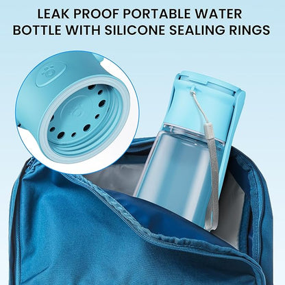 Portable Dog Water Bottle Dispenser [Leak Proof & Foldable] Dog Travel Water Bottle Bowl Accessories for Puppy Small Medium Large Dogs Pet Water Bottles for Dogs Walking Outdoor Hiking 19OZ