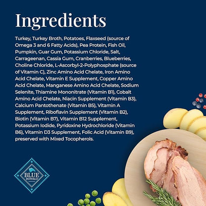 Blue Buffalo Basics Grain-Free Adult Wet Dog Food, Skin & Stomach Care, Limited Ingredient Diet, Turkey Recipe, 12.5-oz. Can, 12 Count