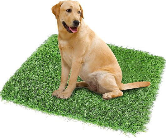 Large Dogs Artificial Grass Pee Pads, High Drain Puppy Potty Turf Training Tray, Pets Fake Grass Patch, 45" x 32"