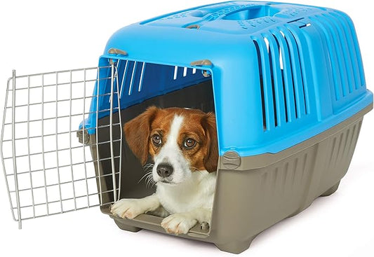 MidWest Homes for Pets Spree Travel Pet Carrier, Dog Carrier Features Easy Assembly and Not The Tedious Nut & Bolt Assembly of Competitors, Blue, 24-Inch Small Dog Breeds (1424SPB)