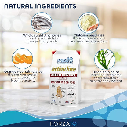 Forza10 Active Weight Management Dog Food, 8 Pound Bag Dry Dog Food, Fish Flavor Weight Loss Dog Food, Diet Dog Food for Adult Dogs and All Breeds