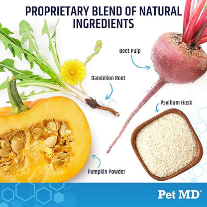 Pet MD EZ Gland - Dog Anal Gland Chews with Pumpkin and Fiber for Dogs for Digestive Support, Constipation Relief, and Stool Firmer - 120 ct Soft Chews