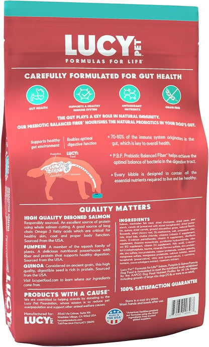 Lucy Pet Formulas for Life Salmon, Pumpkin, & Quinoa Dry Dog Food, All Life Stages, Digestive Health, Sensitive Stomach & Skin, 25lb bag