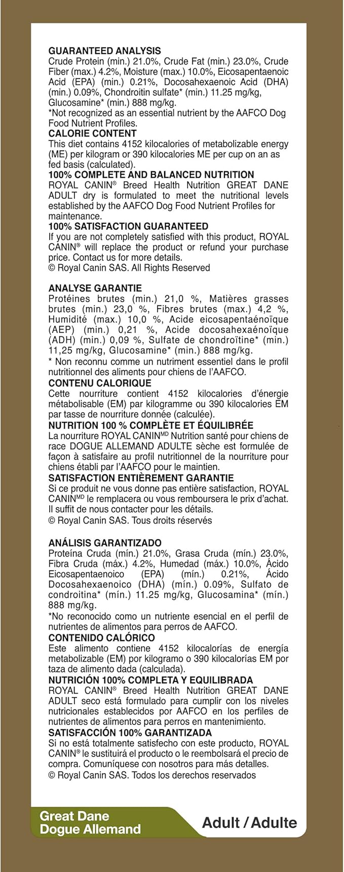 Royal Canin Great Dane Adult Dry Dog Food, 30 lb bag