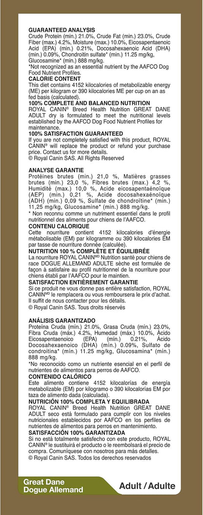 Royal Canin Great Dane Adult Dry Dog Food, 30 lb bag