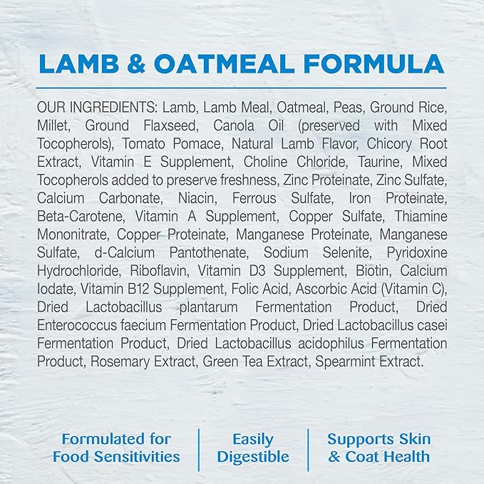 Wellness Simple Limited Ingredient Lamb and Oatmeal Recipe Dry Dog Food, 40- Pound Bag
