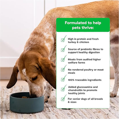 Open Farm Senior Grain-Free Dry Dog Food, Certified Humane Poultry Recipe for Older Dogs with Non-GMO Superfoods and No Artificial Flavors or Preservatives, 4 lbs