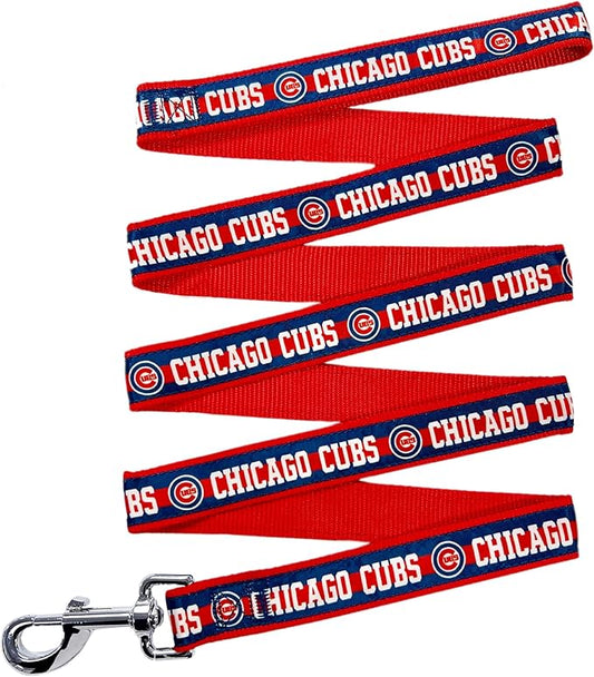 MLB PET Leash, Small, Chicago Cubs Dog Leash, Baseball Team Leash for Dogs & Cats. A Shiny & Colorful Dog & Cat Leash with Emboridered Team Name/Logo Licensed by the MLB