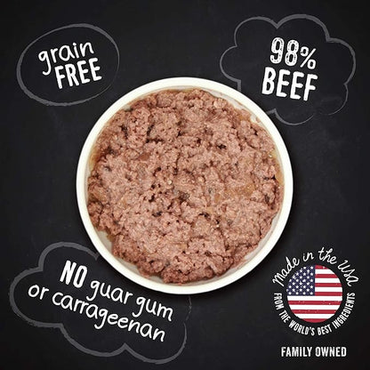 Hound & Gatos Wet Dog Food, 98% Beef, case of 12, 13 oz cans
