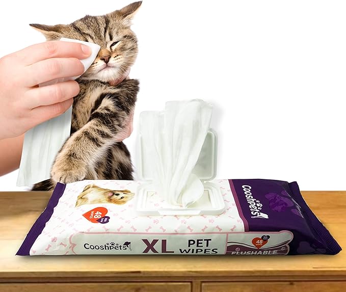 Premium Formulations XL Flushable Pet Wipes 48 Count (Single Pack)