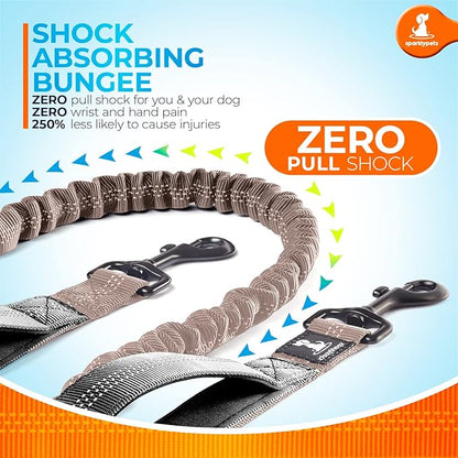 SparklyPets Hands Free Dog Leash with Reflective Stitches – Waist Leash for Dog Walking, Training & Jogging – Running Leash Hands Free for Medium & Large Dogs