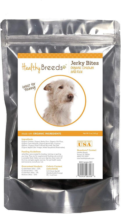 Healthy Breeds Portuguese Podengo Pequeno Jerky Bites Chicken & Rice Recipe Dog Treats 5 oz