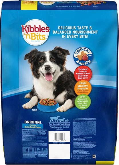 Kibbles 'N Bits Original Savory Beef & Chicken Flavors Dry Dog Food, 16 Pound Bag