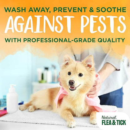 TropiClean Soothing Natural Flea and Tick Dog Shampoo | Natural Flea and Tick Prevention for Dogs | Made in the USA | 1 Gallon