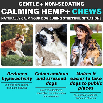 Hemp Calming Chews for Dogs 150 Count (11.6 oz), Dog Calming Treats, Helps with Dog Anxiety, Separation, Barking, Stress Relief, Melatonin for Dogs, Sleep Calming Aid, for All Breeds & Sizes