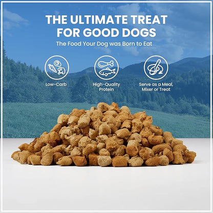 Muenster Freeze Dried Dog Food Topper Bites (20oz) - Farmhaus Beef Freeze Dried Raw Dog Food w/Organic Minerals - Beef & Organ Meats Meal Toppers for Dogs - Freeze Dried Dog Treats for Training