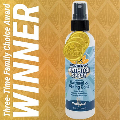 Bodhi Dog Anti Itch Spray | Soothing Relief for Dry, Itchy, Bitten or Allergy Damaged Skin Treatment | Anti Itch Spray for Dogs & Cats | Made in United States of America (Oatmeal, 4 oz)