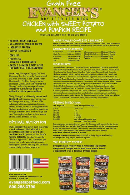 Evanger's Grain-Free Chicken with Sweet Potato & Pumpkin Dry Dog Food