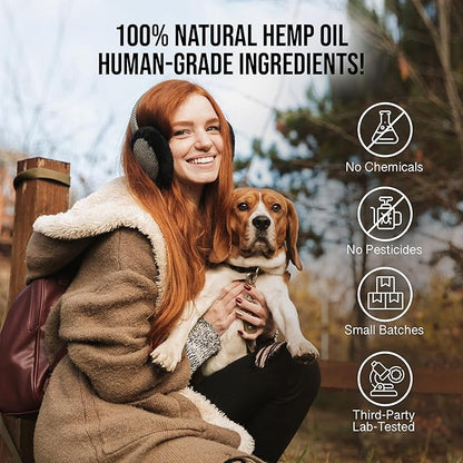 EASE - Hemp Oil for Dogs - for Dog Arthritis, Allergies, Aches, Pains, Joint Wellness - Dog Arthritis Pain Relief & Anti Inflammatory for Dogs - 100% Natural Hemp Dog Drops