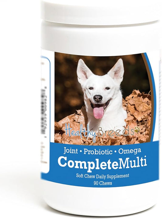 Healthy Breeds Canaan Dog All in One Multivitamin - Complete with Probiotics, Glucosamine, Chondroitin & Omegas - 90 Soft Chewy Treats