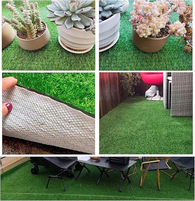 4FT x 6FT Dog Potty Training Grass Synthetic Artificial Grass Turf Fake Grass Area Rug Indoor Outdoor Carpet for Balcony TPR Backing Realistic Looking Garden Deck Dog Lawn