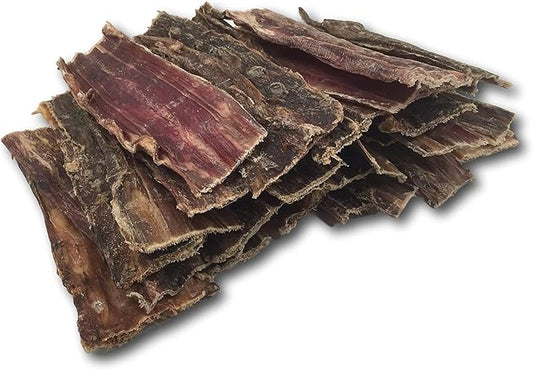 Top Dog Chews - 5" - 6" Buffalo Beef Tendon Taffy, 30 Pack, Beef Jerky Dental Treats for Dogs - Organically Sourced, Single Ingredient Dog Treat, for Small, Medium, or Large Dogs
