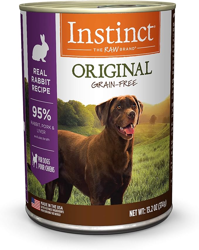 Instinct Original Grain Free Real Rabbit Recipe Natural Wet Canned Dog Food, 13.2 oz. Cans (Case of 6)