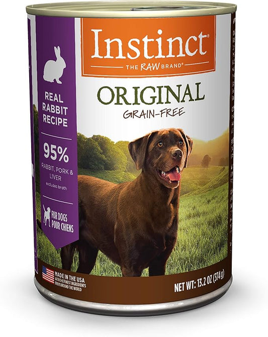Instinct Original Grain Free Real Rabbit Recipe Natural Wet Canned Dog Food, 13.2 oz. Cans (Case of 6)