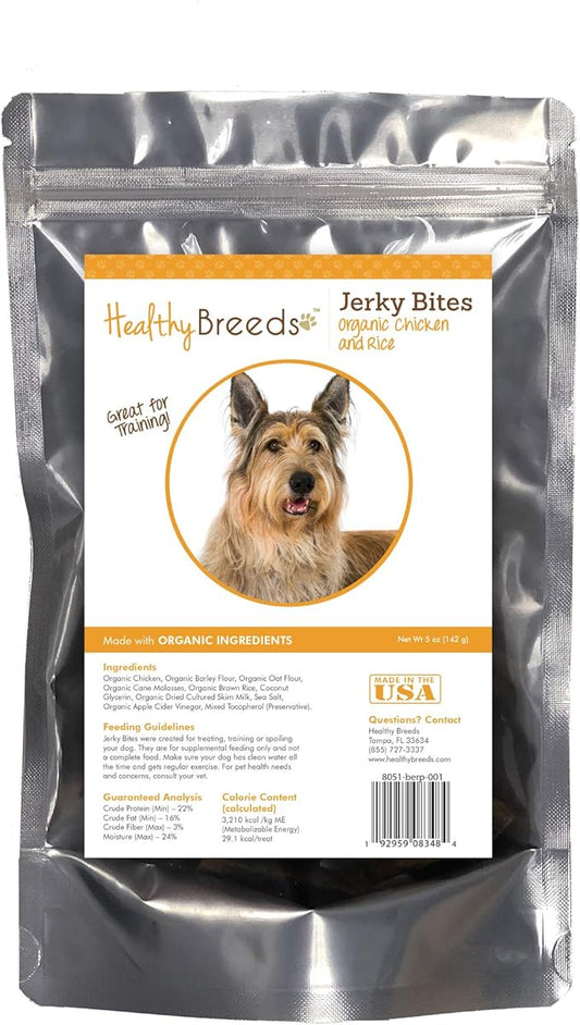Healthy Breeds Berger Picard Jerky Bites Chicken & Rice Recipe Dog Treats 5 oz