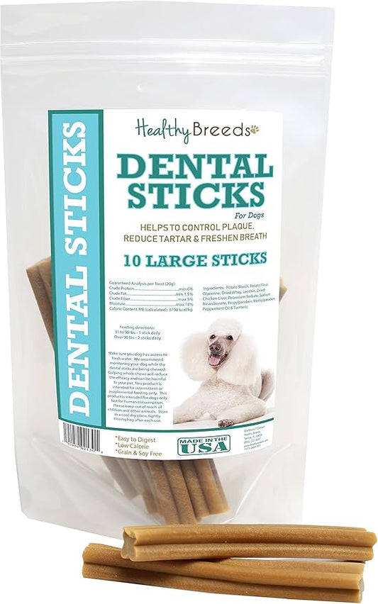 Healthy Breeds Poodle Dental Sticks Large 10 Count