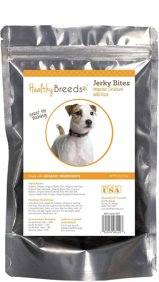 Healthy Breeds Parson Russell Terrier Jerky Bites Chicken & Rice Recipe Dog Treats 5 oz