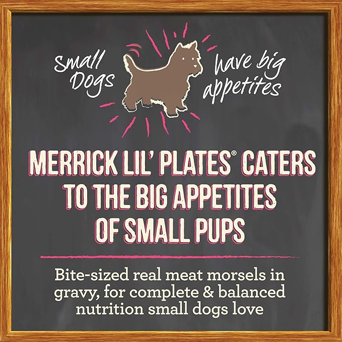 Merrick Lil’ Plates Premium Grain Free Natural, Soft Wet Dog Food For Small Dogs, Tiny Thanksgiving Day Dinner - (Pack of 12) 3.5 oz. Tubs