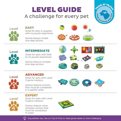 Outward Hound Nina Ottosson Paw N' Play Interactive Dog Treat Puzzle, Level 2 Intermediate Dog Enrichment Dog Toy, Blue, Small