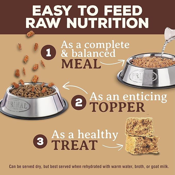 Primal Freeze Dried Dog Food Nuggets, Lamb; Complete & Balanced Meal; Also Use as Topper or Treat; Premium, Healthy, Grain Free, High Protein Raw Dog Food, 14 oz (Pack of 4)
