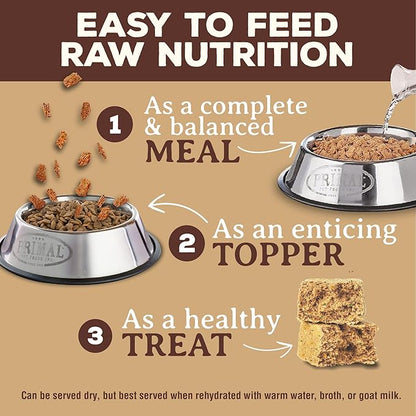 Primal Freeze Dried Dog Food Nuggets, Lamb; Complete & Balanced Meal; Also Use as Topper or Treat; Premium, Healthy, Grain Free, High Protein Raw Dog Food, 5.5 oz
