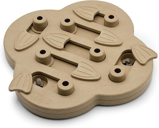Outward Hound Nina Ottosson Dog Hide N' Slide Dog Puzzle Interactive Treat Puzzle Dog Enrichment Dog Toy, Level 2 Intermediate, Tan, Composite