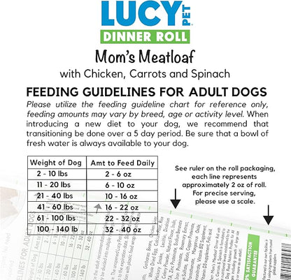 Lucy Pet Dinner Rolls-Mom's Meatloaf Chicken with Carrots and Spinach 4lb