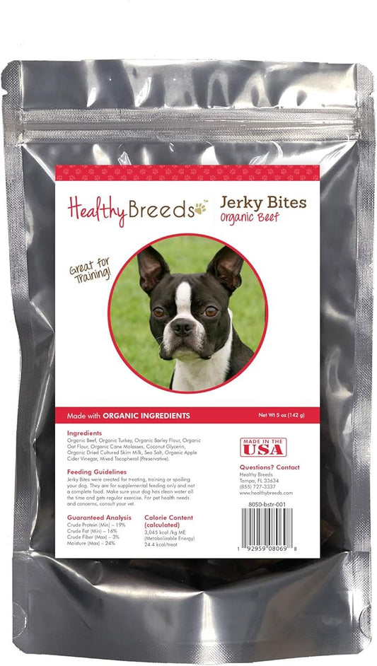 Healthy Breeds Boston Terrier Jerky Bites Beef Recipe Dog Treats 5 oz