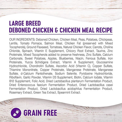 Wellness CORE Grain-Free High-Protein Large Breed Dry Dog Food, Natural Ingredients, Made in USA with Real Chicken (Adult Dog, 24-Pound Bag)