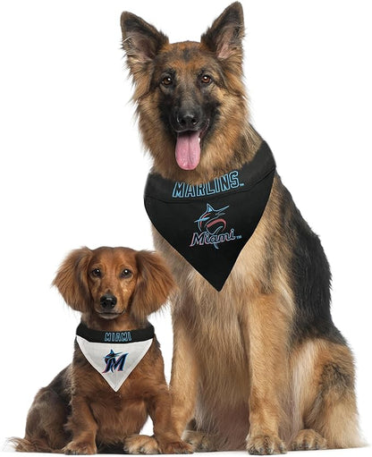 Pets First MAR-3217-S-M MLB Dog Bandana - Miami Marlins Reversible Pet Bandana, Small/Medium, MLB Team Color