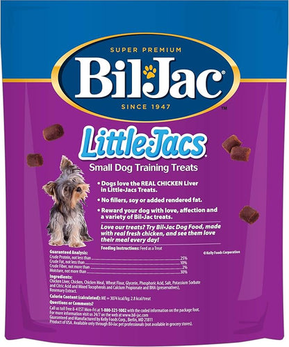 Bil-Jac Little Jacs Small Dog Training Treats - Soft Chicken Liver Dog Treats for Puppy Rewards - Real Chicken, No Fillers, 10oz Resealable Double Zipper Pouch (2-Pack)
