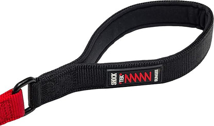 Nylon Dog Leash with Shok-Tek Bungee – Reflective – Franklin Pet Supply Co – Comfort – Neoprene Handles – Shok-Tek Bungee System – 4 Foot – Dog Training – Walking - Red