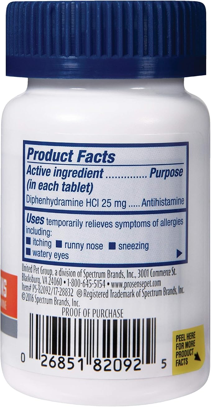Pro-Sense ProSense Itch and Allergy Solutions 100 Count, for Dogs, Antihistamine